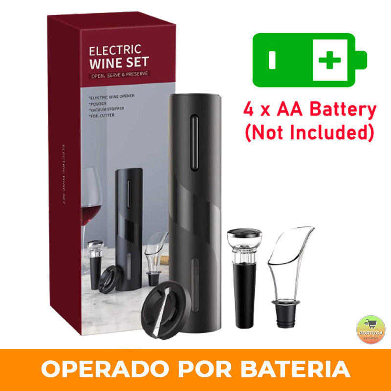 Abridor de Vinho Elétrico + 3 Brindes Grátis